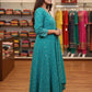 Sea Green Angrakha-Style Embroidered Cut Anarkali Set