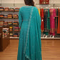 Sea Green Angrakha-Style Embroidered Cut Anarkali Set