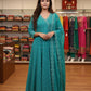Sea Green Angrakha-Style Embroidered Cut Anarkali Set