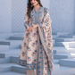 Ivory Bloom Printed Anarkali Suit Set - Qurbat