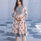 Ivory Bloom Printed Anarkali Suit Set - Qurbat