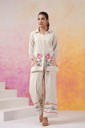 Ivory Garden Embroidered Co - Ord Set - Qurbat