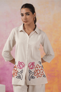 Ivory Garden Embroidered Co - Ord Set - Qurbat
