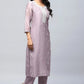 Lavender Digital Print with Handwork Suit Set for Women - Qurbat