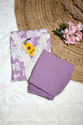Lavender Floral Cotton Kurta Set with Crochet Lace Detailing – 2PC Set - Qurbat