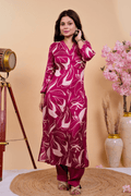 Magenta Muse Muslin Everyday Kurta Bottom Set - Qurbat