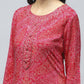 Magenta Pink Bandhani Muslin Printed Kurta for Women – Vibrant & Elegant - Qurbat