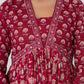 Maroon Printed Cotton Suit Set - Qurbat