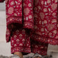 Maroon Printed Cotton Suit Set - Qurbat