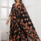 Midnight Floral Print Anarkali Suit Set - Qurbat