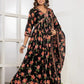 Midnight Floral Print Anarkali Suit Set - Qurbat