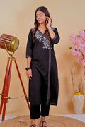 Minimalist Embroidered Cotton Kurta Set – Timeless Style - Qurbat