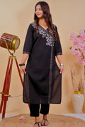 Minimalist Embroidered Cotton Kurta Set – Timeless Style - Qurbat
