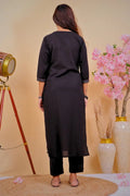 Minimalist Embroidered Cotton Kurta Set – Timeless Style - Qurbat