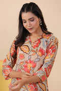 Multicolor Digital Print Kurta with Dhoti - Qurbat
