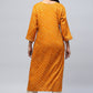 Mustard Bandhani Print Kurta - Qurbat