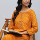 Mustard Bandhani Print Kurta - Qurbat