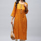 Mustard Bandhani Print Kurta - Qurbat