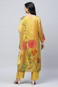 Mustard Digital Print with Handwork Suit Set for Women - Qurbat