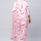 Pink Cotton Printed Suit Set for Women - Qurbat