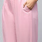 Pink Cotton Printed Suit Set for Women - Qurbat