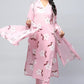 Pink Cotton Printed Suit Set for Women - Qurbat