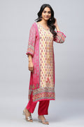 Pink Digital Print Suit Set for Women – Chic & Contemporary - Qurbat