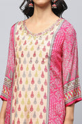 Pink Digital Print Suit Set for Women – Chic & Contemporary - Qurbat