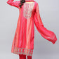 Pink Digital Print Suit Set for Women with Zari Embroidery - Qurbat