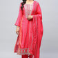 Pink Digital Print Suit Set for Women with Zari Embroidery - Qurbat