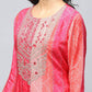 Pink Digital Print Suit Set for Women with Zari Embroidery - Qurbat