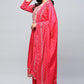 Pink Digital Print Suit Set for Women with Zari Embroidery - Qurbat