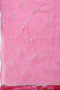 Pink Muslin Angrakha Printed Suit Set for Women - Qurbat