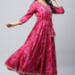 Pink Muslin Angrakha Printed Suit Set for Women - Qurbat