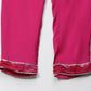 Pink Muslin Angrakha Printed Suit Set for Women - Qurbat