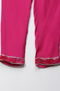 Pink Muslin Angrakha Printed Suit Set for Women - Qurbat