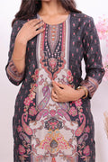 Premium Black Muslin 3 - Piece Suit with Intricate Ethnic Prints - Qurbat
