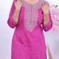 Premium Cotton Purple Suit with Traditional Embroidery & Bandhani Print Dupatta - Qurbat