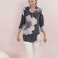 Black Russian Silk Short Kurti