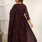 Purple Embroidered Cotton Suit Set - Qurbat