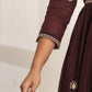 Purple Embroidered Cotton Suit Set - Qurbat