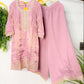 Purple Premium 3PC Ethnic Set with Embroidered Kurta & Floral Dupatta - Qurbat