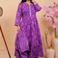Purple Radiance Handcrafted Bandhani Kurta Set - Qurbat