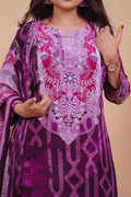 Qurbat Signature Muslin Suit – Plum Perfection in Every Thread - Qurbat