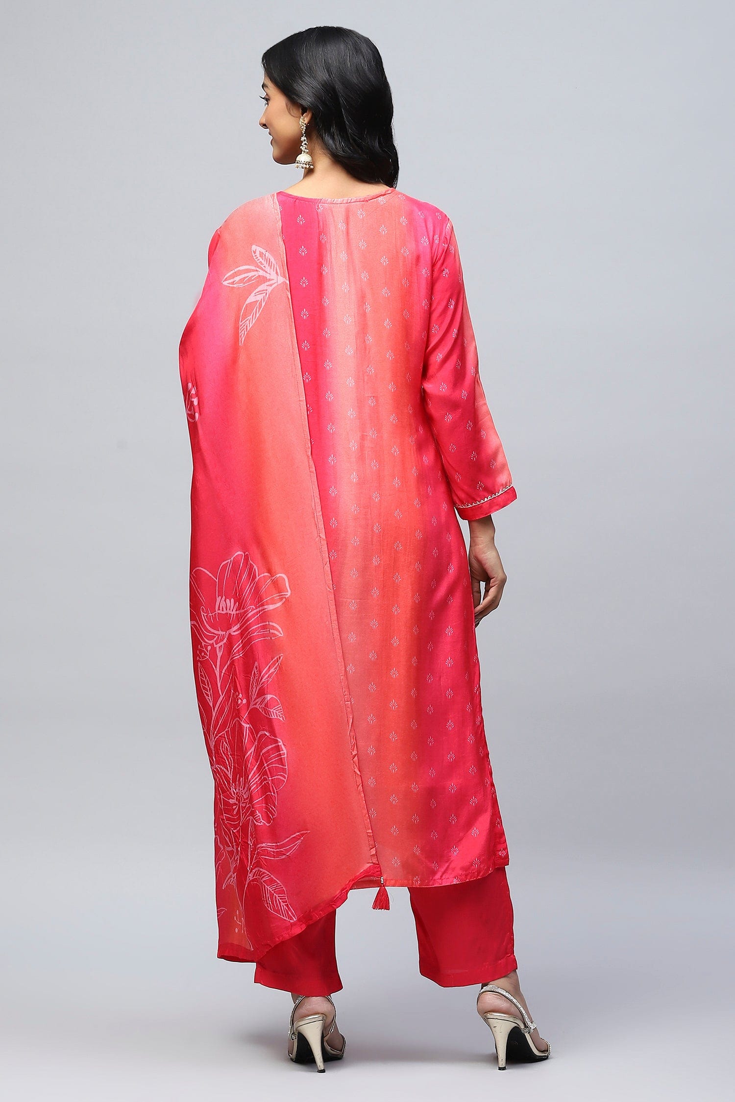 Rani Digital Print with Neck Embroidered Suit Set for Women – Vibrant & Elegant - Qurbat