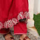 Crimson Red Embroidered Anarkali Suit Set with Dupatta