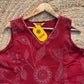 Rustic RED Cotton Co - ord Set – with Delicate Print Work - Qurbat