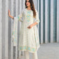 Soft Pink Floral Embroidered Three - Piece Suit Set - Qurbat