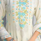 Soft Pink Floral Embroidered Three - Piece Suit Set - Qurbat