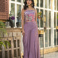 Sunshine Bloom Lavender Co - ord Set with Printed Cape - Qurbat